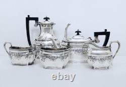 1940 Wallace England Silver On Copper Hand Chased Embossed Tea Coffee Set 5 Pc