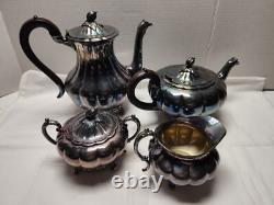 1940s Sheffield Design Community Melon Silver Plate Tea Coffee Serving Set