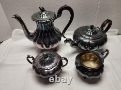1940s Sheffield Design Community Melon Silver Plate Tea Coffee Serving Set