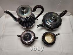 1940s Sheffield Design Community Melon Silver Plate Tea Coffee Serving Set