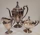 1941 Eternally Yours 1847 Rogers Coffee Tea Set Silverplate 3 Pieces Vtg Euc
