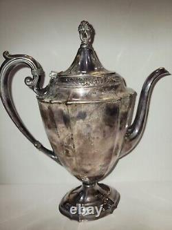 1941 ETERNALLY YOURS 1847 Rogers Coffee Tea Set Silverplate 3 Pieces Vtg EUC