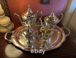 1948 MOONBEAM Pattern 5 Piece Coffee Tea Set By International Silver/Rogers S/P