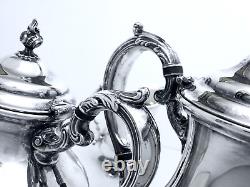 1950 Gorham Anchor Duchess Hand Chased Midcentury Rococo Ornate Coffee Tea Set