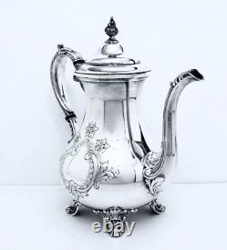 1950 Gorham Anchor Duchess Hand Chased Midcentury Rococo Ornate Coffee Tea Set