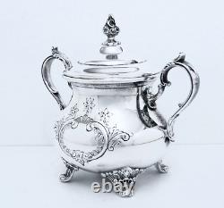 1950 Gorham Anchor Duchess Hand Chased Midcentury Rococo Ornate Coffee Tea Set
