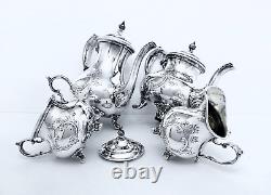 1950 Gorham Anchor Duchess Hand Chased Midcentury Rococo Ornate Coffee Tea Set
