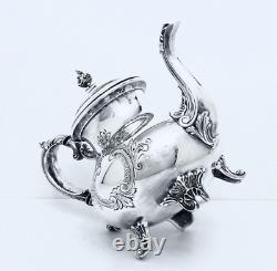 1950 Gorham Anchor Duchess Hand Chased Midcentury Rococo Ornate Coffee Tea Set