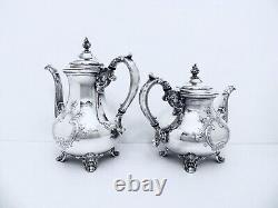 1950 Gorham Anchor Duchess Hand Chased Midcentury Rococo Ornate Coffee Tea Set