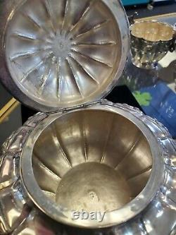 1950's Aztec Rose Sanborn Mexico Sterling Silver Tea Set