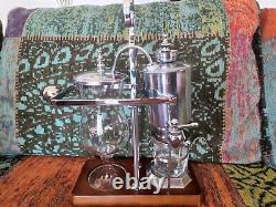 1950s Coffee/Tea Siphon with wood and metal base. Excellent Condition
