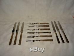 1953 Sterling Silver 12 Piece Tea Knife & Fork Set Harrison Brothers & Howson