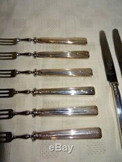 1953 Sterling Silver 12 Piece Tea Knife & Fork Set Harrison Brothers & Howson