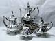 1960 Towle Silver Grand Duchess Rococo Ornate Footed Scalloped Coffee & Tea Set