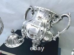 1960 Towle Silver Grand Duchess Rococo Ornate Footed Scalloped Coffee & Tea Set