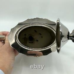 1960's 5pc Tea & Coffee Service By Lunt Silver Plate Fluted Engraved /b