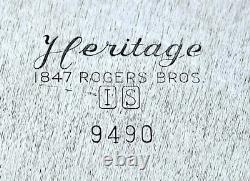 1966 Heritage Midcentury Chased Ornate 1847 Rogers Tea & Coffee Set W /tray 5 Pc