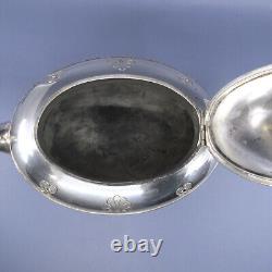 19c HALL ELTON Treble Plate 6 pc Tea Set Urn Samovar MEDALLION 1867 Wallingford