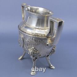 19c HALL ELTON Treble Plate 6 pc Tea Set Urn Samovar MEDALLION 1867 Wallingford