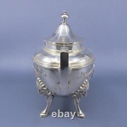 19c HALL ELTON Treble Plate 6 pc Tea Set Urn Samovar MEDALLION 1867 Wallingford