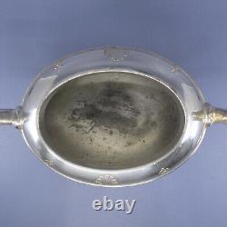19c HALL ELTON Treble Plate 6 pc Tea Set Urn Samovar MEDALLION 1867 Wallingford