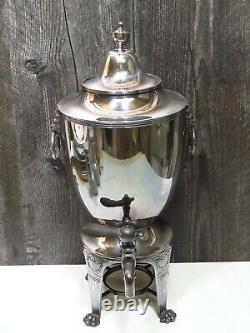 19c Pairpoint Silverplate Samovar Coffee Tea Water Urn Pot Lions Heads Paw Feet