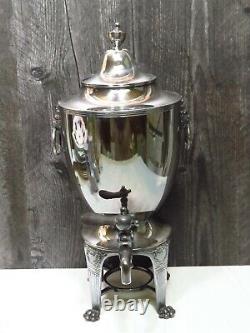 19c Pairpoint Silverplate Samovar Coffee Tea Water Urn Pot Lions Heads Paw Feet