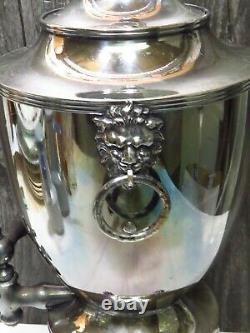 19c Pairpoint Silverplate Samovar Coffee Tea Water Urn Pot Lions Heads Paw Feet