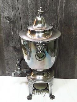 19c Pairpoint Silverplate Samovar Coffee Tea Water Urn Pot Lions Heads Paw Feet