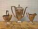 19thc Victorian Barbour Bros Silver Plate Repousse 3 Piece Coffee Or Tea Service