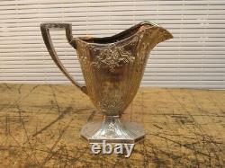 19thC VICTORIAN BARBOUR BROS SILVER PLATE REPOUSSE 3 PIECE COFFEE OR TEA SERVICE