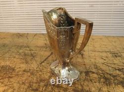 19thC VICTORIAN BARBOUR BROS SILVER PLATE REPOUSSE 3 PIECE COFFEE OR TEA SERVICE
