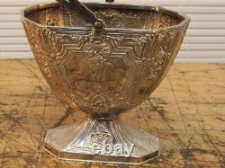 19thC VICTORIAN BARBOUR BROS SILVER PLATE REPOUSSE 3 PIECE COFFEE OR TEA SERVICE