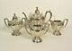 19th C. 4-pc. Forbes Silver Plate Embossed Tea/coffee Service