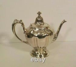 19th C. 4-Pc. Forbes Silver Plate Embossed Tea/Coffee Service