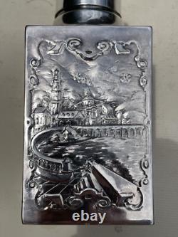 19th Cent. Silver Plate European Classic Ornate Repousse Hallmarked Tea Caddy