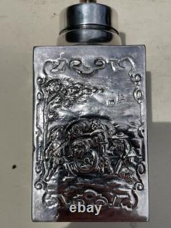 19th Cent. Silver Plate European Classic Ornate Repousse Hallmarked Tea Caddy