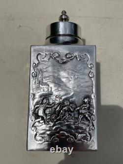 19th Cent. Silver Plate European Classic Ornate Repousse Hallmarked Tea Caddy