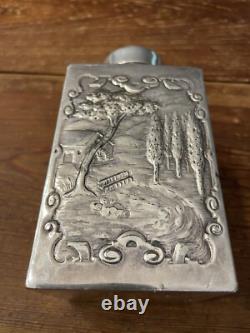 19th Cent. Silver Plate European Classic Ornate Repousse Hallmarked Tea Caddy