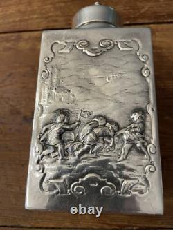 19th Cent. Silver Plate European Classic Ornate Repousse Hallmarked Tea Caddy