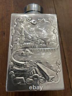 19th Cent. Silver Plate European Classic Ornate Repousse Hallmarked Tea Caddy