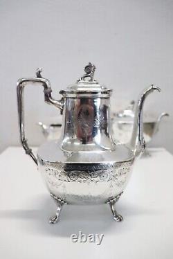 19th Century American Silver Plate Tea and Coffee Set Mark Reed & Barton