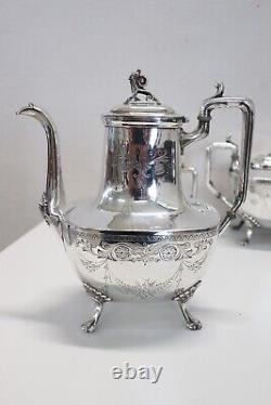 19th Century American Silver Plate Tea and Coffee Set Mark Reed & Barton