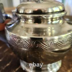 19th Century French Christofle Silver Plate Teapot Tea Pot with Black Handle