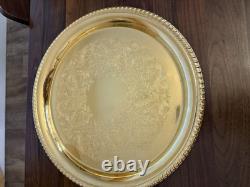24K Gold Plated Tea Set by International Silver Co. VTG 4pc With Tray