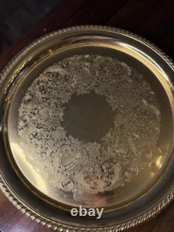 24K Gold Plated Tea Set by International Silver Co. VTG 4pc With Tray