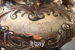 2 MERIDEN B CO 1998 Coffee/Tea Pot QUADRUPLE Silver Plate EMBOSSED CHASED CHALET