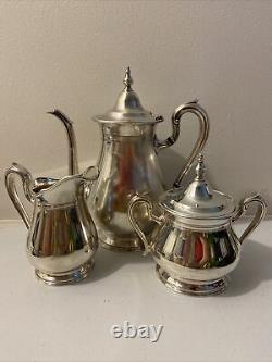 3-Pc Reed & Barton Silver Plate Coffee & Tea Set Sugar & Creamer