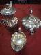 3 Piece Antique Charles Howard English Silver Plate Melon Georgian Repro Tea Set