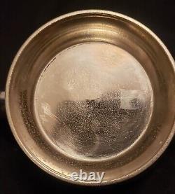 3 Piece Engraved German Silver Tea Service and Onela Silver Plate Serving Tray